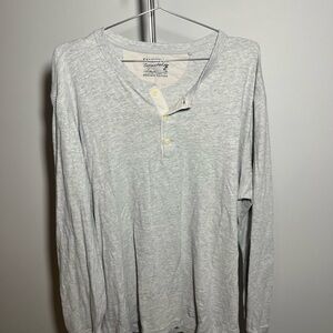 Faherty Heather Gray Long Sleeve Henley